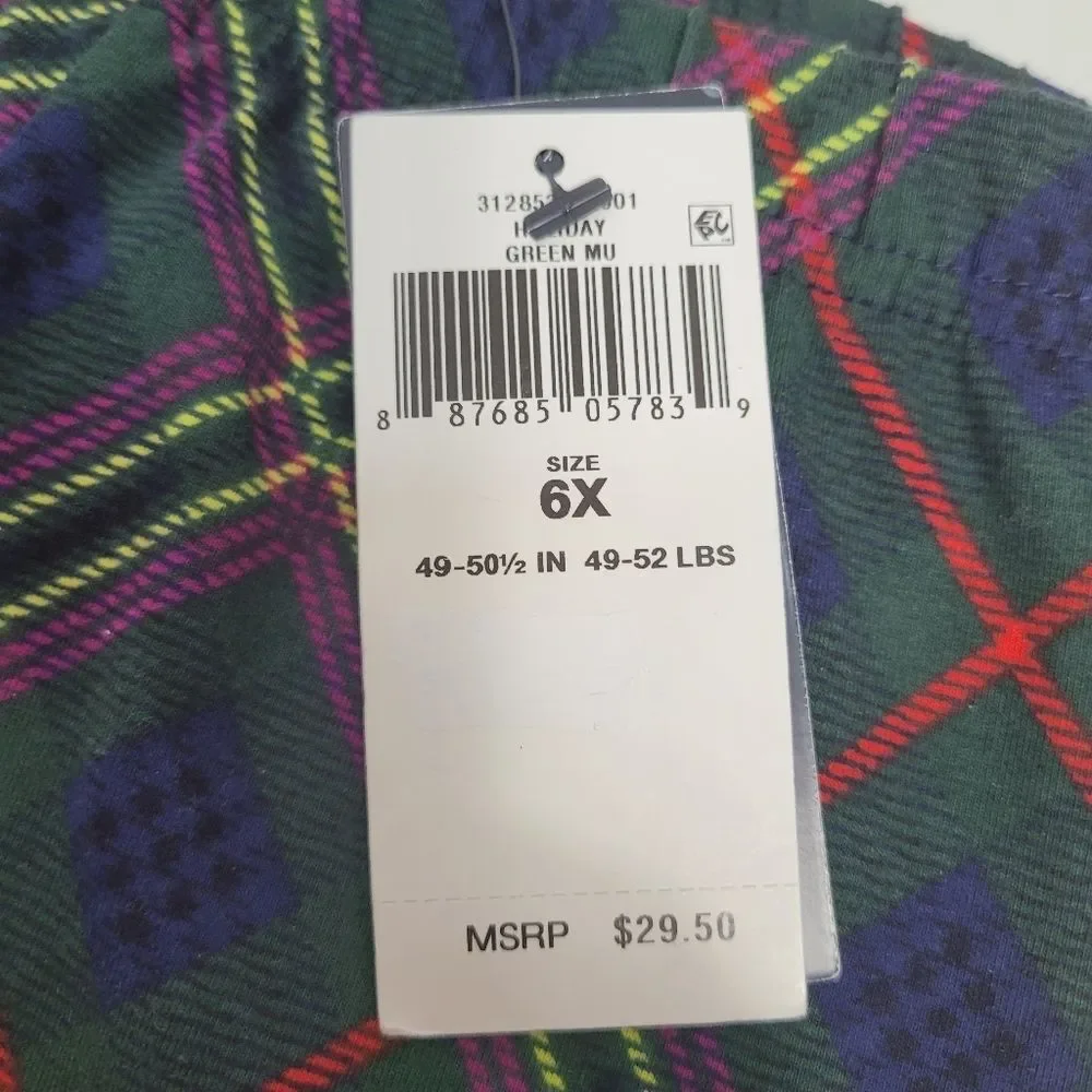 POLO Ralph Lauren Girls Patchwork Plaid Stretch Jersey Leggings Size‎ 6X